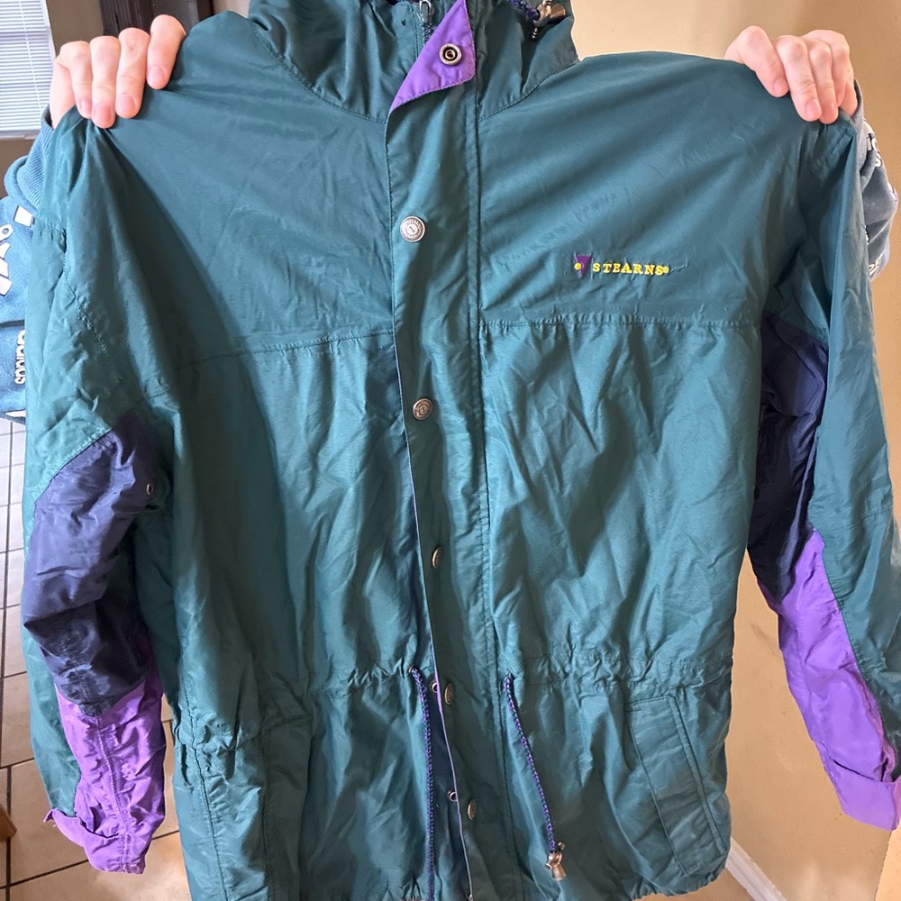 Stearns Men's Green and Purple Raincoat